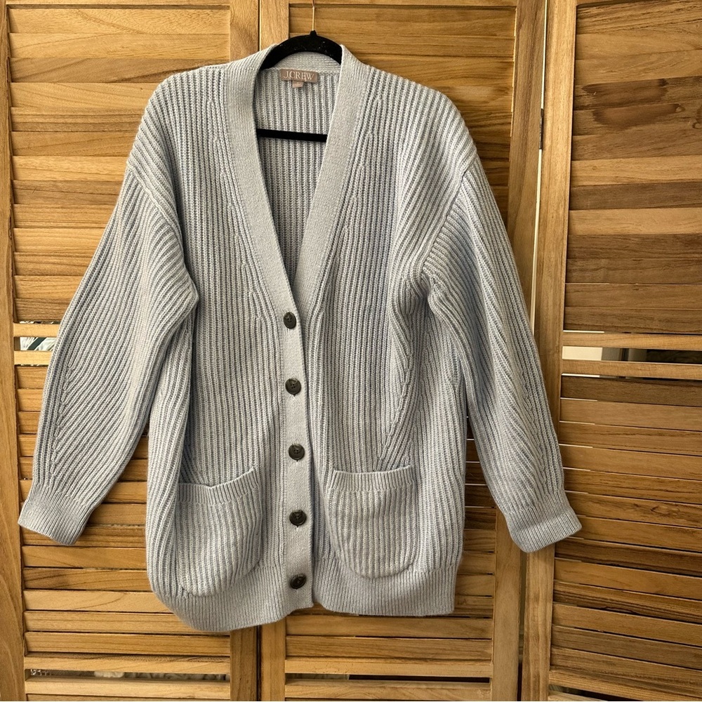 J. Crew Cotton Blend Cardigan in light blue size M